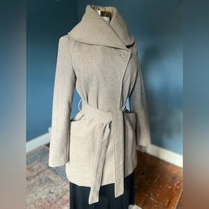 A New Day Wrap Coat with Standing Collar